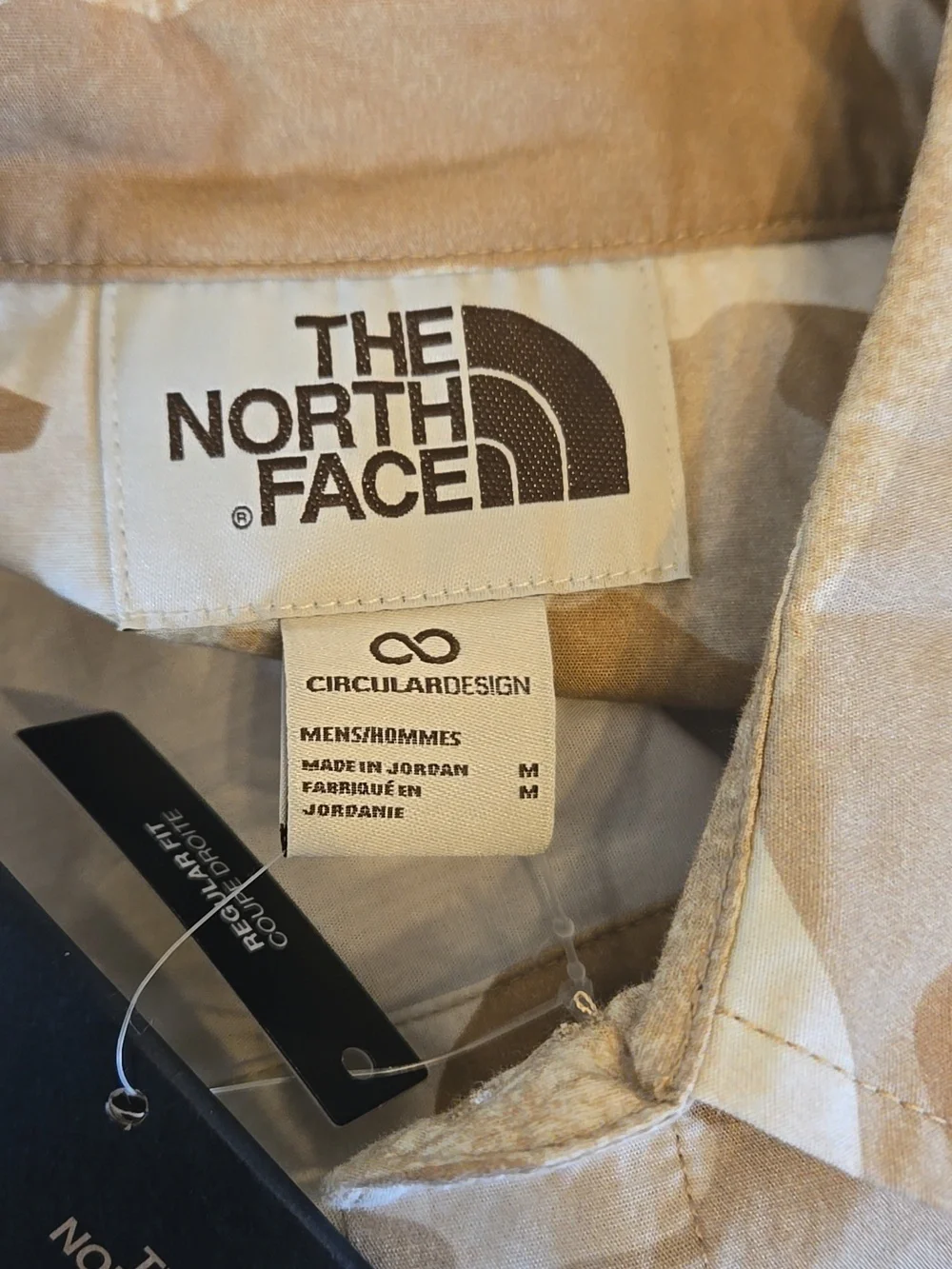 The North Face Tan Camo Button Down Short NWT